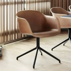 Muuto Office Chairs*Fiber armchair office chair swivel base with return, , base White