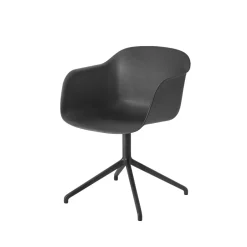 Muuto Office Chairs*Fiber armchair office chair swivel base with return, -anthracite base Black