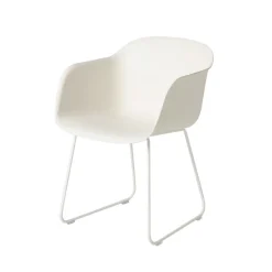 Muuto Chairs*Fiber armchair sled base, Natural , sled base White