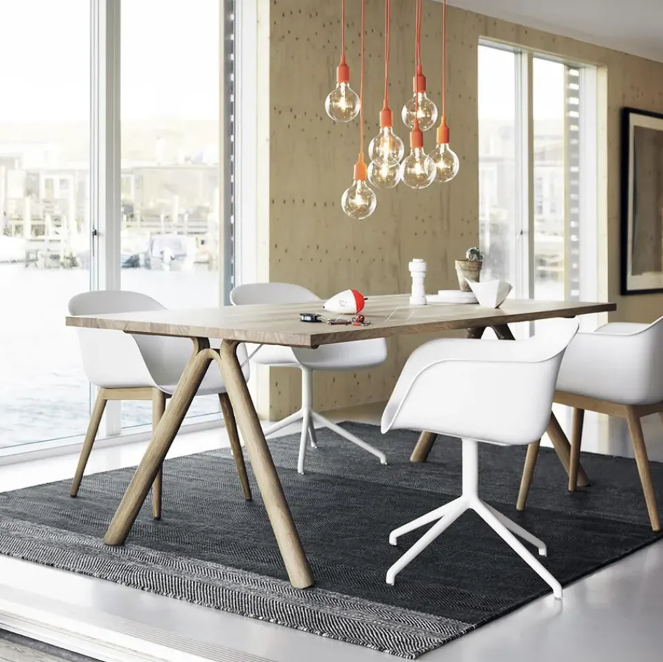 Muuto Chairs*Fiber armchair swivel base office chair, Natural (plastic) White