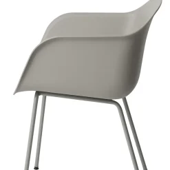 Muuto Chairs*Fiber armchair tube base, Refine leather - Black