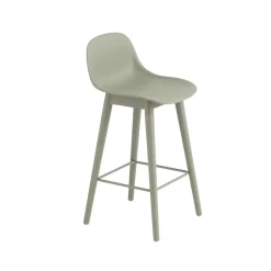 Muuto Bar Stools*Fiber barstool with backrest 65 cm, Dusty - legs Green