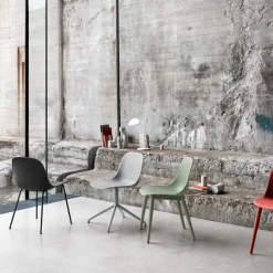 Muuto Chairs*Fiber chair steel sled base plastic seat, - Grey