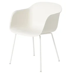 Muuto Chairs*Fiber Chair with arm rest, Natural (plastic) White