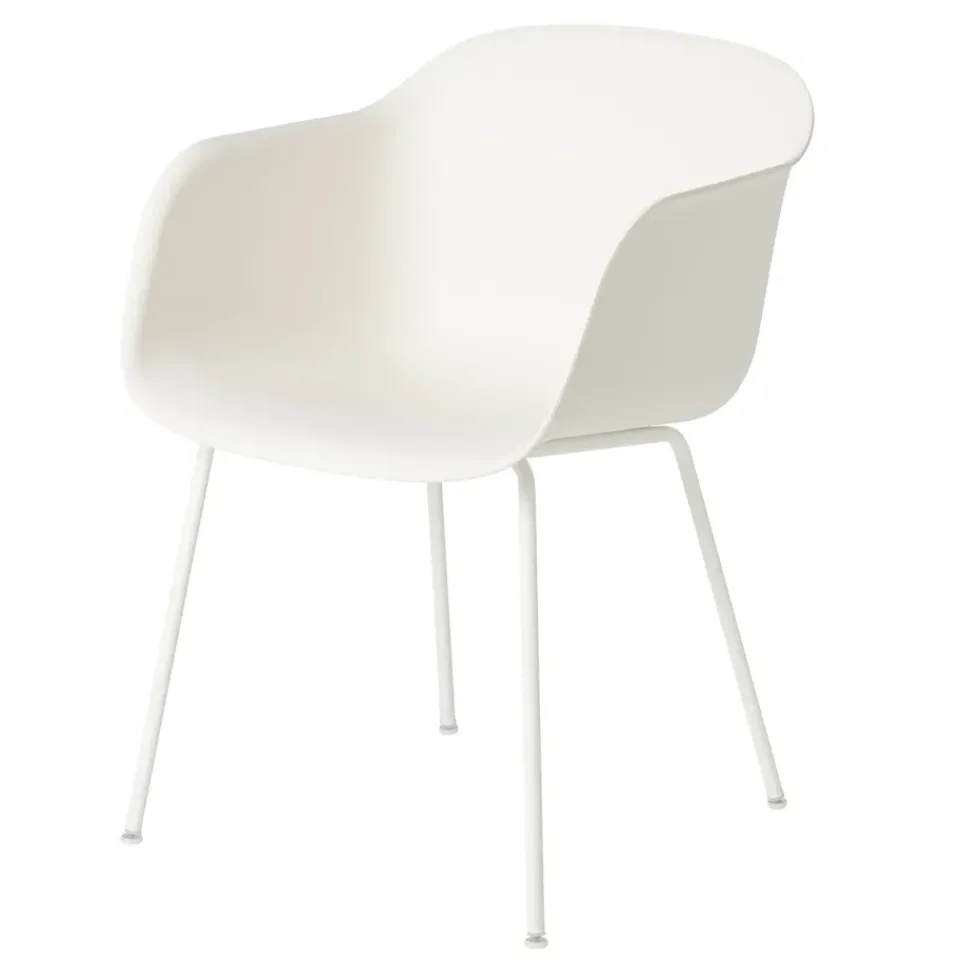 Muuto Chairs*Fiber Chair with arm rest, Natural (plastic) White