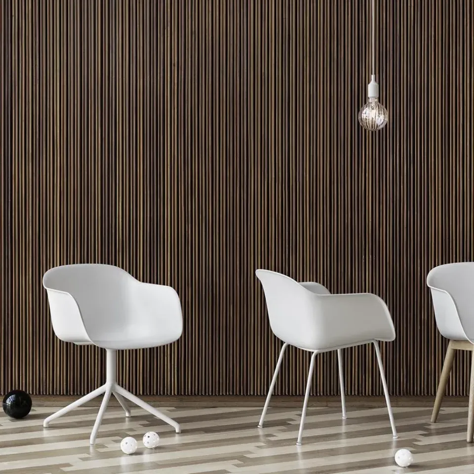 Muuto Chairs*Fiber Chair with arm rest, Natural (plastic) White