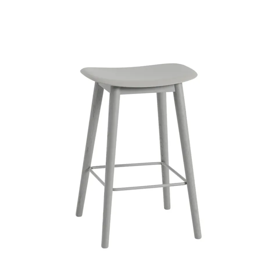 Muuto Bar Stools*Fiber counter stool 65 cm, , legs Grey