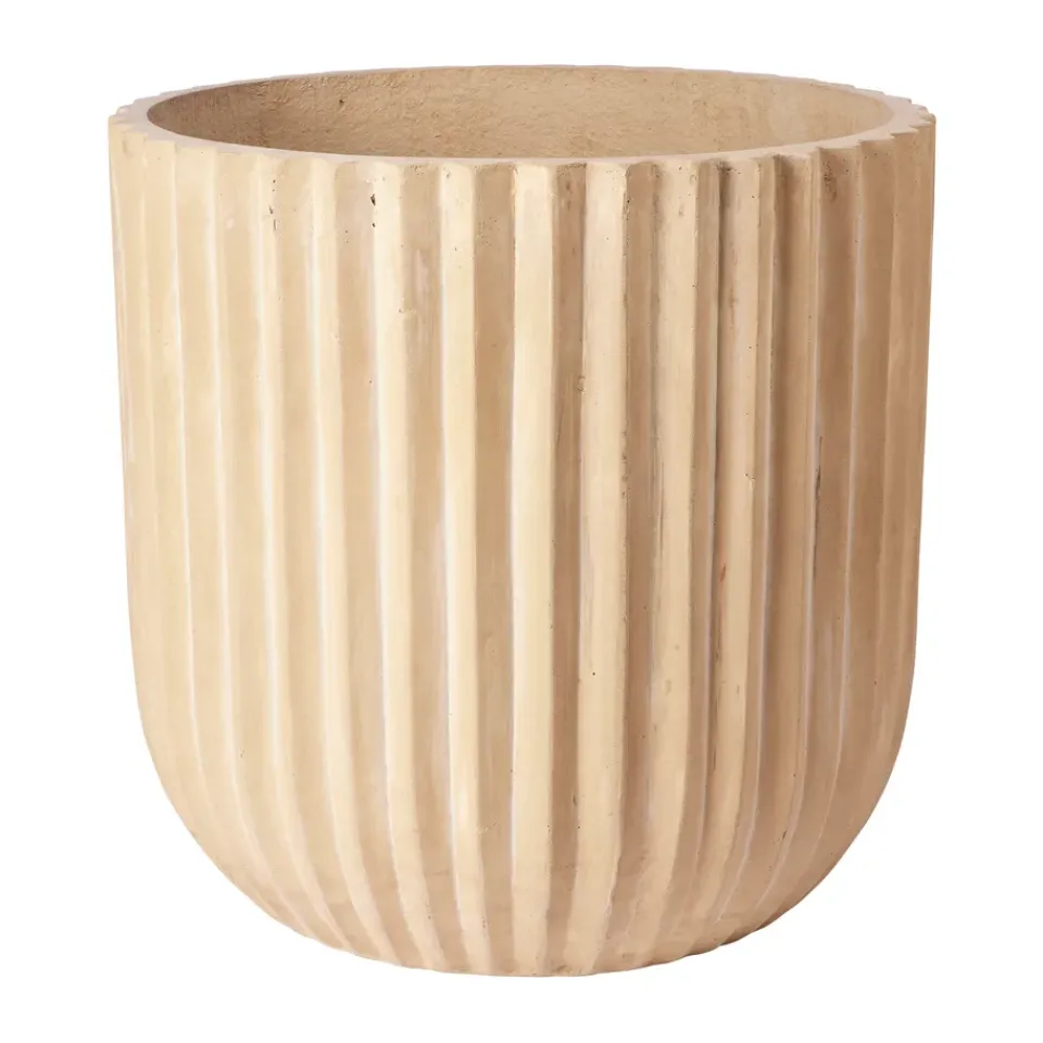 Broste Copenhagen Garden Details & Accessories*Fiber flower pot Ø50 cm, Antique Beige