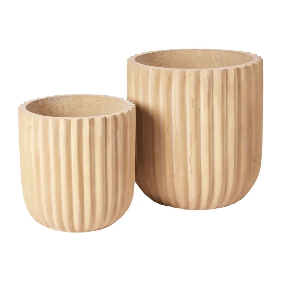 Broste Copenhagen Garden Details & Accessories*Fiber flower pot 2-pack, Antique Beige