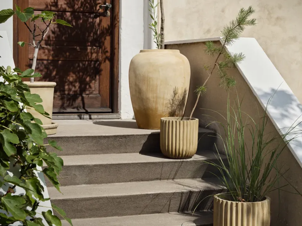 Broste Copenhagen Garden Details & Accessories*Fiber flower pot 2-pack, Antique Beige