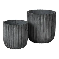Broste Copenhagen Garden Details & Accessories*Fiber flower pot 2-pack, Charcoal Grey