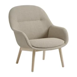 Muuto Armchairs & Footstools*Fiber Lounge armchair with oak legs, Ecriture 240-grey Beige