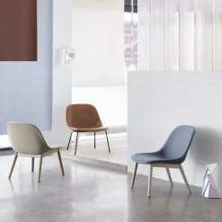 Muuto Armchairs & Footstools|Chairs*Fiber lounge chair wood base, Ochre, oak legs Brown