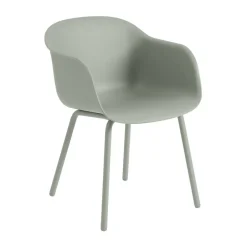Muuto Seating|Balcony Furniture*Fiber Outdoor armchair with steel legs, Dusty Green