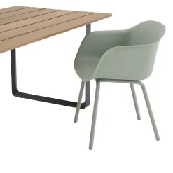 Muuto Seating|Balcony Furniture*Fiber Outdoor armchair with steel legs, Dusty Green