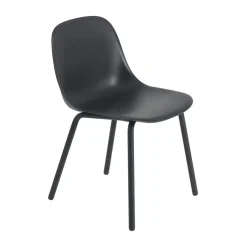 Muuto Balcony Furniture*Fiber Outdoor side chair with steel legs, Anthracite Black