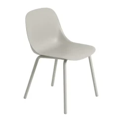 Muuto Balcony Furniture*Fiber Outdoor side chair with steel legs, Grey