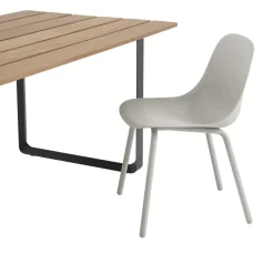 Muuto Balcony Furniture*Fiber Outdoor side chair with steel legs, Grey