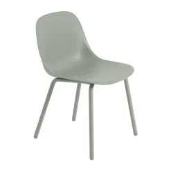Muuto Seating|Balcony Furniture*Fiber Outdoor side chair with steel legs, Dusty Green