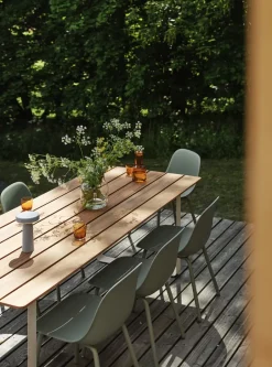 Muuto Seating|Balcony Furniture*Fiber Outdoor side chair with steel legs, Dusty Green