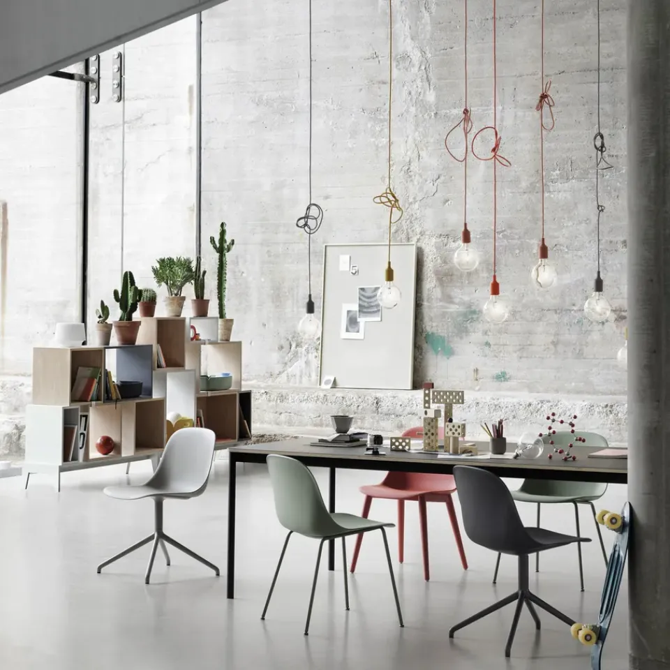 Muuto Chairs*Fiber Side Chair, Dusty (plastic) Green