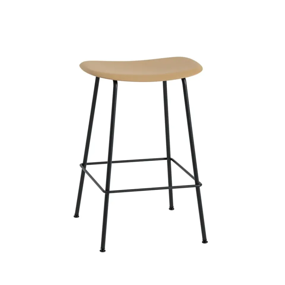Muuto Bar Stools*Fiber Tube bar chair 65 cm, Ochre-black Yellow