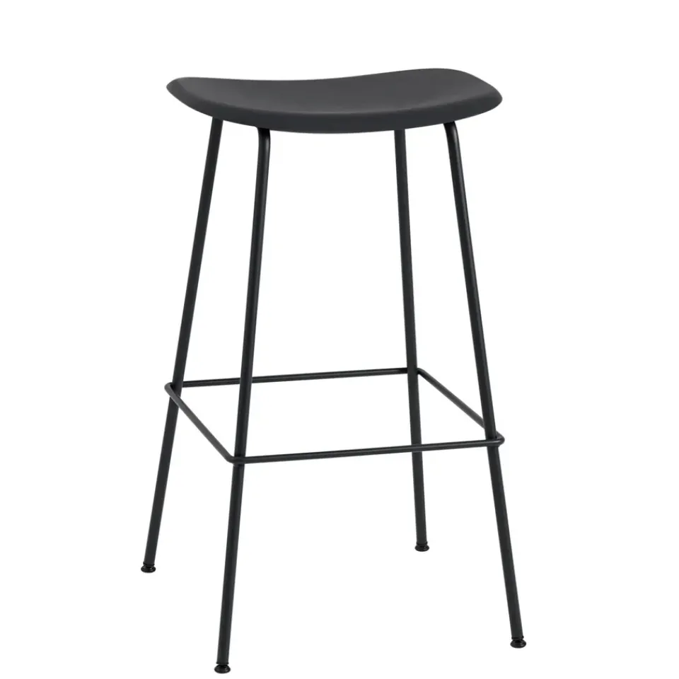 Muuto Bar Stools*Fiber Tube Bar Chair 75 Cm, Black
