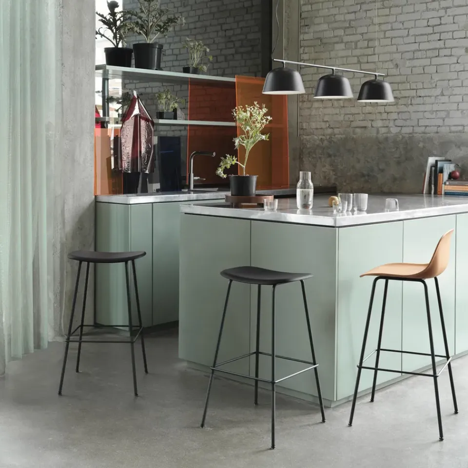 Muuto Bar Stools*Fiber Tube Bar Chair 75 Cm, Black