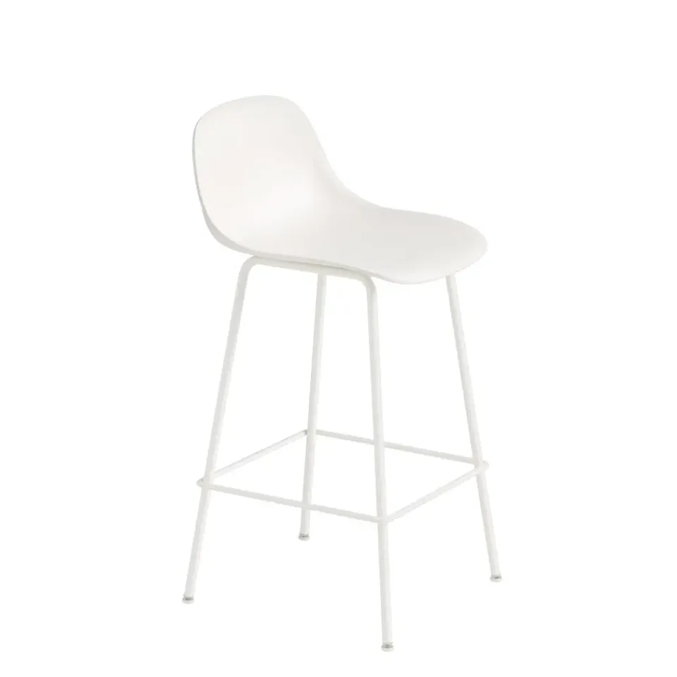 Muuto Bar Stools*Fiber Tube Bar Chair With Back Rest 65 Cm, White