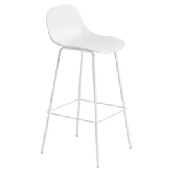 Muuto Bar Stools*Fiber Tube Bar Chair With Back Rest 75 Cm, White