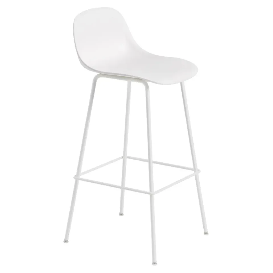 Muuto Bar Stools*Fiber Tube Bar Chair With Back Rest 75 Cm, White
