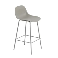 Muuto Bar Stools*Fiber Tube Bar Chair With Back Rest 65 Cm, Grey