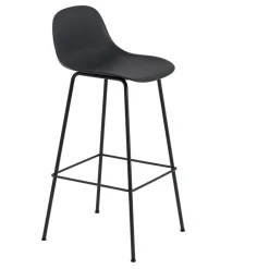 Muuto Bar Stools*Fiber Tube Bar Chair With Back Rest 75 Cm, Black