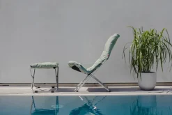 Fiam Seating*Fiesta Soft sun lounger, Fabric sage -aluminium frame Green