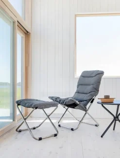 Fiam Seating*Fiesta Soft sun lounger, Fabric anthracite-aluminium frame Grey