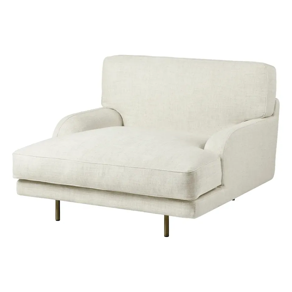 GUBI Armchairs & Footstools*Flaneur lounge chair, Indianskop 15-antique brass Beige
