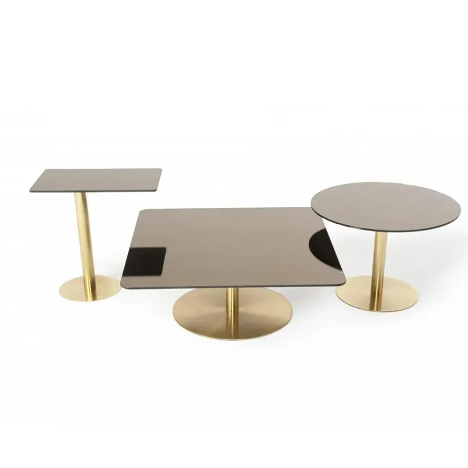Tom Dixon Coffee Tables*Flash coffee table 80x80 cm, mirror glass- stand Black