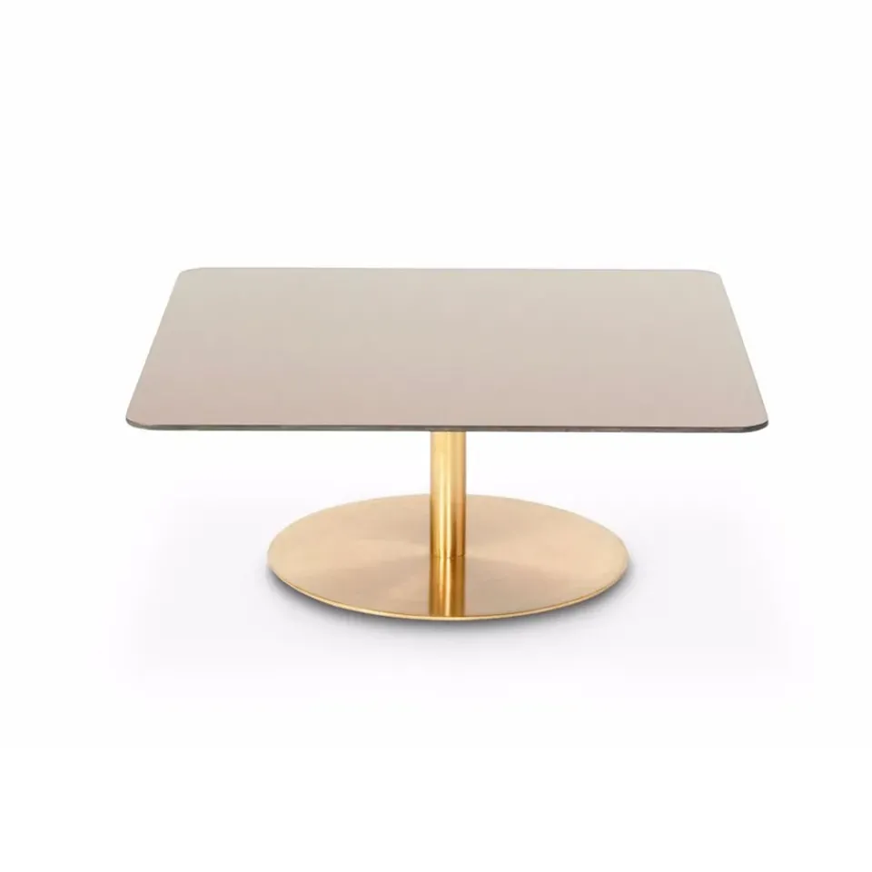 Tom Dixon Coffee Tables*Flash coffee table 80x80 cm, Copper-brass stand Gold-coloured