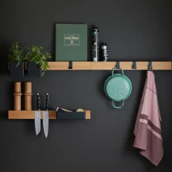 Gejst Shelves & Shelving Systems*Flex Rail magnetic rail 60 cm, oak- Black