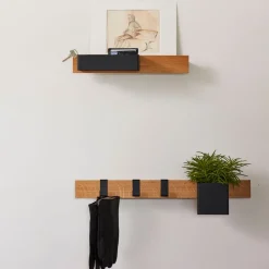 Gejst Shelves & Shelving Systems*Flex Rail magnetic rail 60 cm, oak- Black