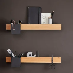 Gejst Shelves & Shelving Systems*Flex Rail magnetic rail 60 cm, oak- Black