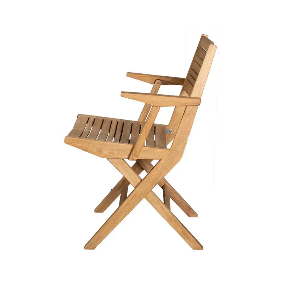 Cane-line Seating|Balcony Furniture*Flip folding chair, Teak, with armrests Brown