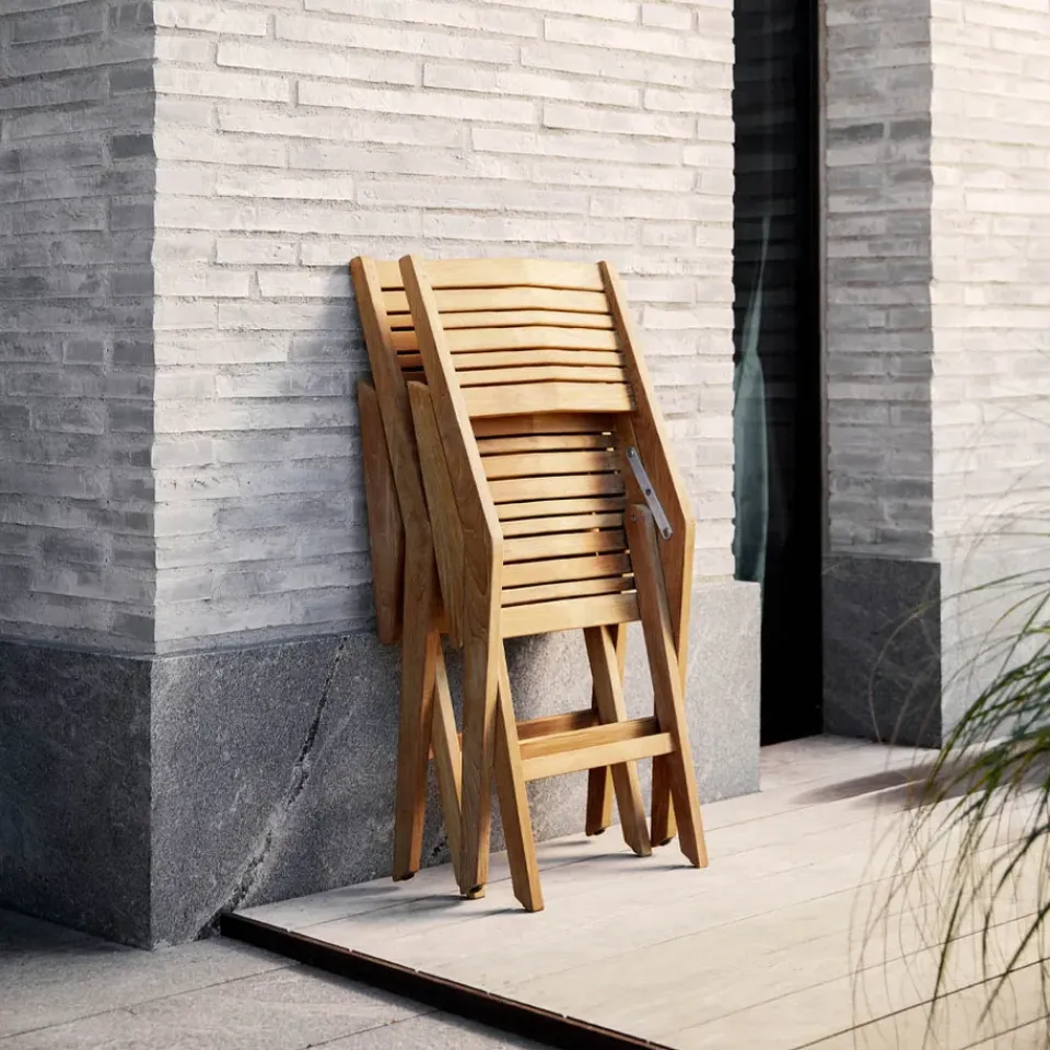Cane-line Seating|Balcony Furniture*Flip folding chair, Teak, with armrests Brown