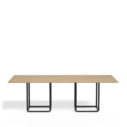 New Works Dining Tables*Florence rectangular dining table, Natural oak. black stand Beige