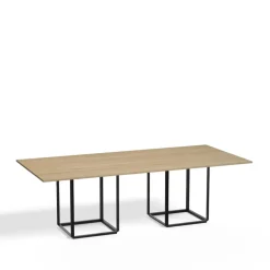 New Works Dining Tables*Florence rectangular dining table, Natural oak. black stand Beige