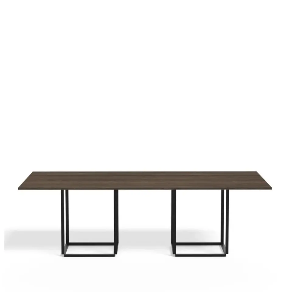 New Works Dining Tables*Florence rectangular dining table, Walnut. black stand Brown
