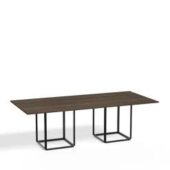 New Works Dining Tables*Florence rectangular dining table, Walnut. black stand Brown