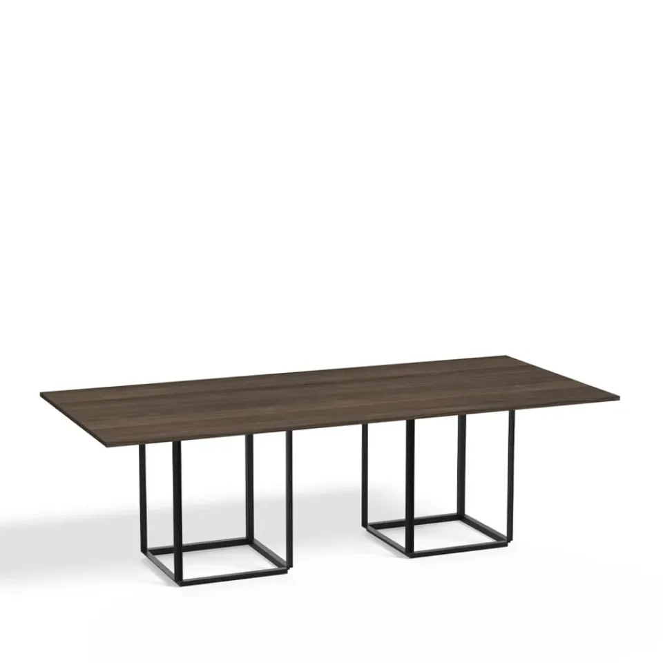 New Works Dining Tables*Florence rectangular dining table, Walnut. black stand Brown