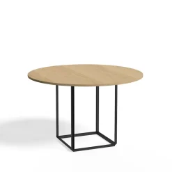 New Works Dining Tables*Florence round dining table, Natural oak. ø120 cm. black stand Beige