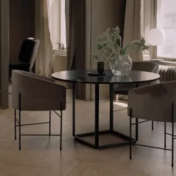 New Works Dining Tables*Florence round dining table, Natural oak. ø120 cm. black stand Beige